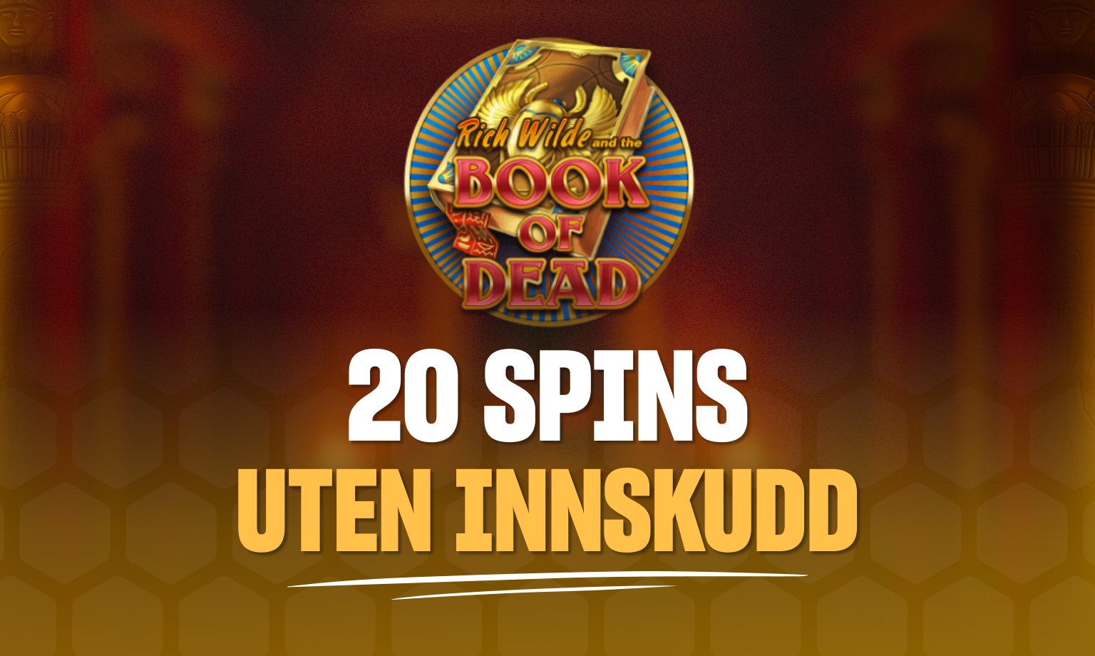 lucky spins deler ut 20 innskuddsfrie spins på book of dead